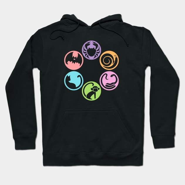 Bakemonogatari girls (Monogatari Series) icons (Shinobu Bat ver.) Hoodie by Kamishirts